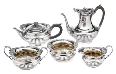 Lot 164 - A VICTORIAN SILVER FIVE-PIECE TEA AND COFFEE SET