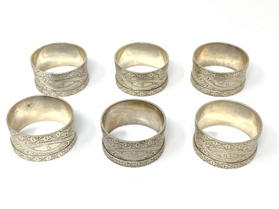 Lot 168 - A SET OF SIX VICTORIAN SILVER NAPKIN RINGS