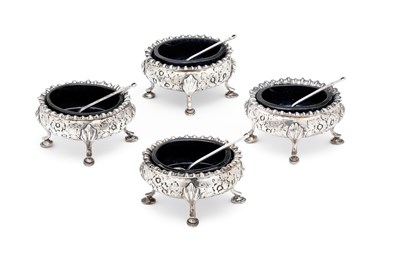 Lot 169 - SET OF FOUR VICTORIAN SILVER SALT CELLARS