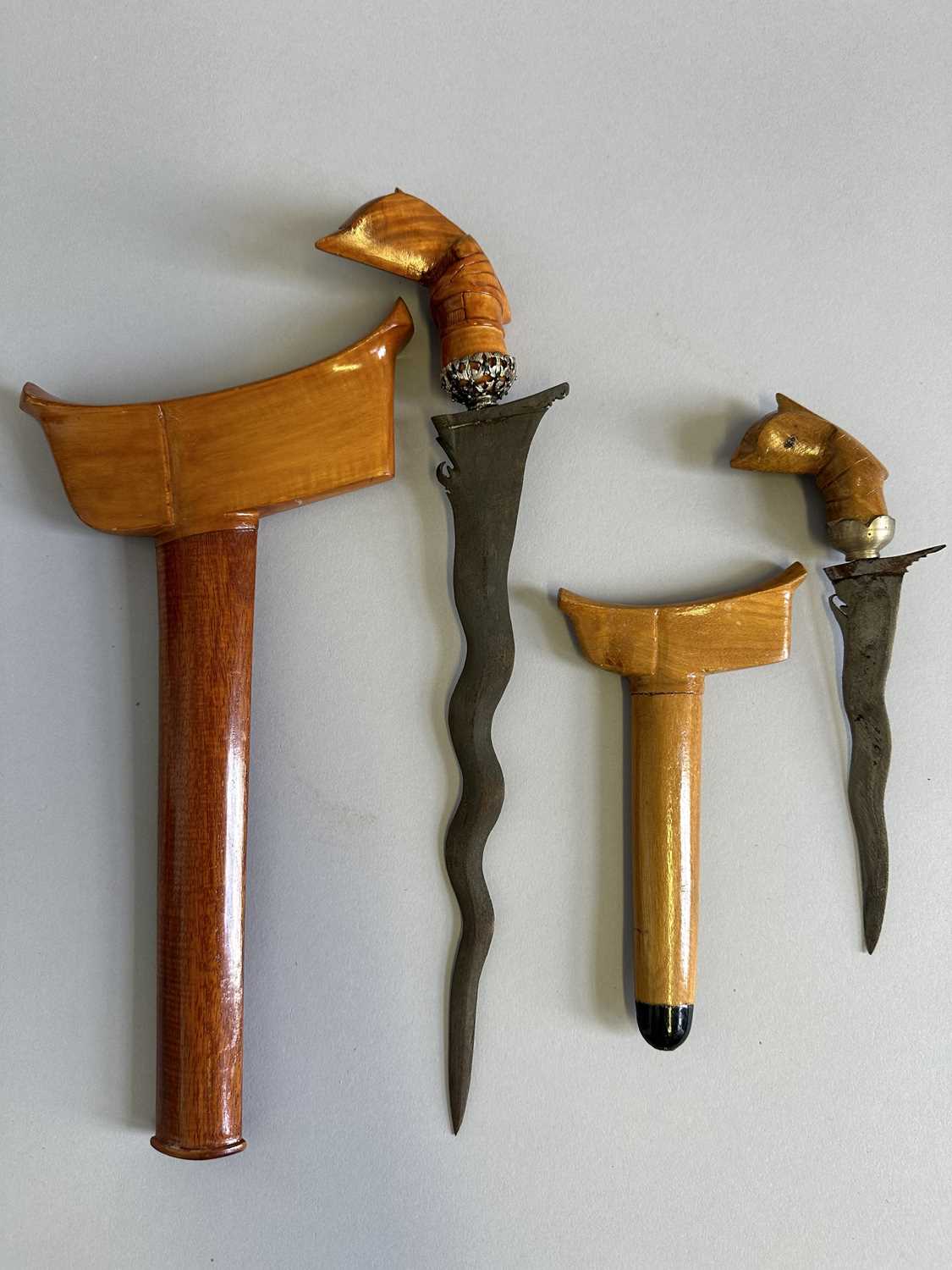 Lot 138 - TWO MALAYSIAN DAGGERS (KRIS), 20TH CENTURY