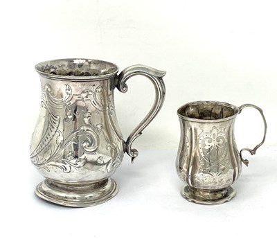 Lot 177 - TWO VICTORIAN SILVER CHRISTENING MUGS