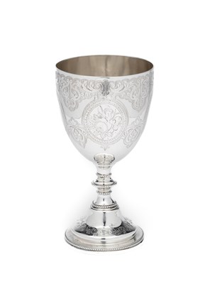 Lot 181 - A VICTORIAN SILVER GOBLET