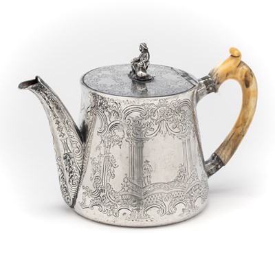 Lot 183 - ËœA VICTORIAN SILVER TEAPOT