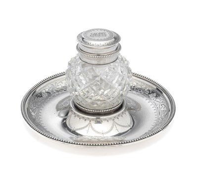 Lot 189 - A VICTORIAN SILVER INKSTAND, EDWARD BARNARD & SONS, LONDON, 1863