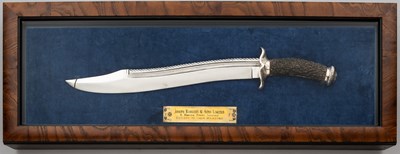 Lot 603 - A LARGE DISPLAY BOWIE KNIFE IN THE EASTERN STYLE, JOSEPH RODGERS & SONS, 6 NORFOLK STREET, SHEFFIELD, LATE 19TH CENTURY