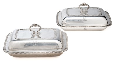 Lot 215 - A PAIR OF GEORGE III SILVER ENTREE DISHES