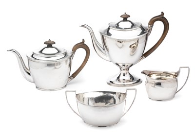 Lot 217 - A GEORGE III SILVER MATCHED FOUR-PIECE TEA AND COFFEE SET