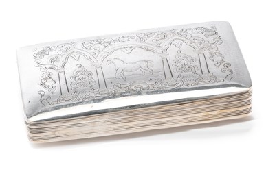 Lot 244 - A DUTCH SILVER TOBACCO BOX, MAKER'S MARK INDECIPHERABLE, 1855