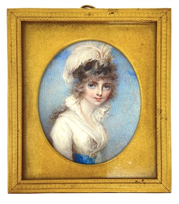 Lot 254 - ËœA PORTRAIT MINIATURE OF LADY LOUISA ATHERLEY