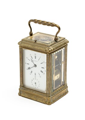 Lot 269 - A FRENCH GILT-BRASS CARRIAGE CLOCK, JOSEPH SOLDANO, PARIS, CIRCA 1860