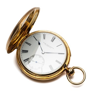 Lot 274 - A VICTORIAN GOLD QUARTER REPEAT HUNTER POCKET WATCH