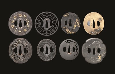 Lot 16 - EIGHT JAPANESE SWORD GUARDS (TSUBA)