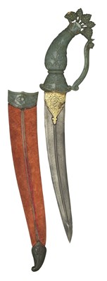 Lot 19 - A FINE INDIAN JADE-HILTED DAGGER