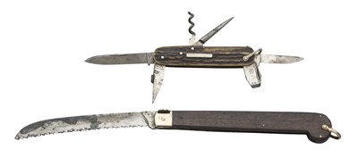 Lot 234 - A FOLDING KNIFE SAW, UNDERWOOD, LONDON AND A POCKET KNIFE, GEORGE GILL & SONS, LATE 19TH/20TH CENTURY