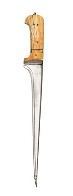 Lot 22 - A LARGE INDO-PERSIAN DAGGER (PESH-KABZ)