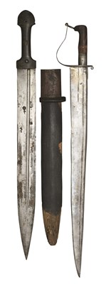Lot 25 - A CAUCASIAN KINDJAL AND AN AFGHAN SHORTSWORD