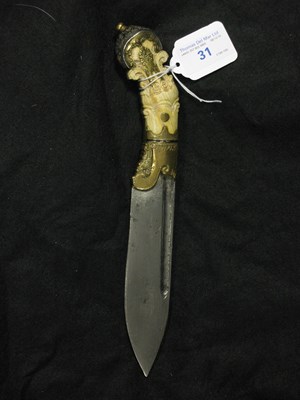 Lot 31 - A CEYLONESE DAGGER (PIHA KAETTA)