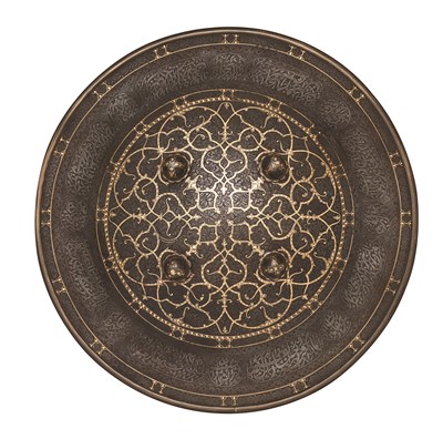 Lot 33 - AN INDO-PERSIAN STEEL SHIELD (DHAL)