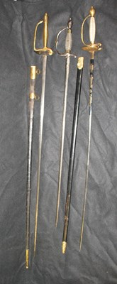 Lot 59 - THREE SMALL-SWORDS
