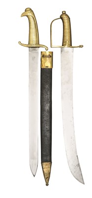 Lot 72 - A SWISS MODEL 1804 ZURICH ARTILLERY SHORTSWORD AND A SWISS MODEL 1876 SHORTSWORD