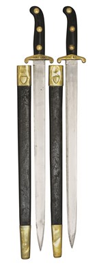 Lot 74 - TWO SWISS MODEL 1842/52 LUZERN SHARPSHOOTER'S SHORTSWORDS