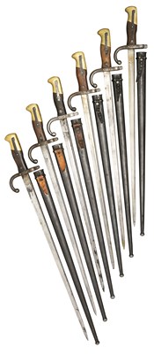 Lot 77 - SIX FRENCH MODEL 1874 GRAS BAYONETS