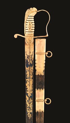 Lot 86 - A RARE 1805 PATTERN NAVAL OFFICER'S SWORD MADE FOR REAR ADMIRAL SIR THOMAS USSHER BY SAMUEL BRUNN