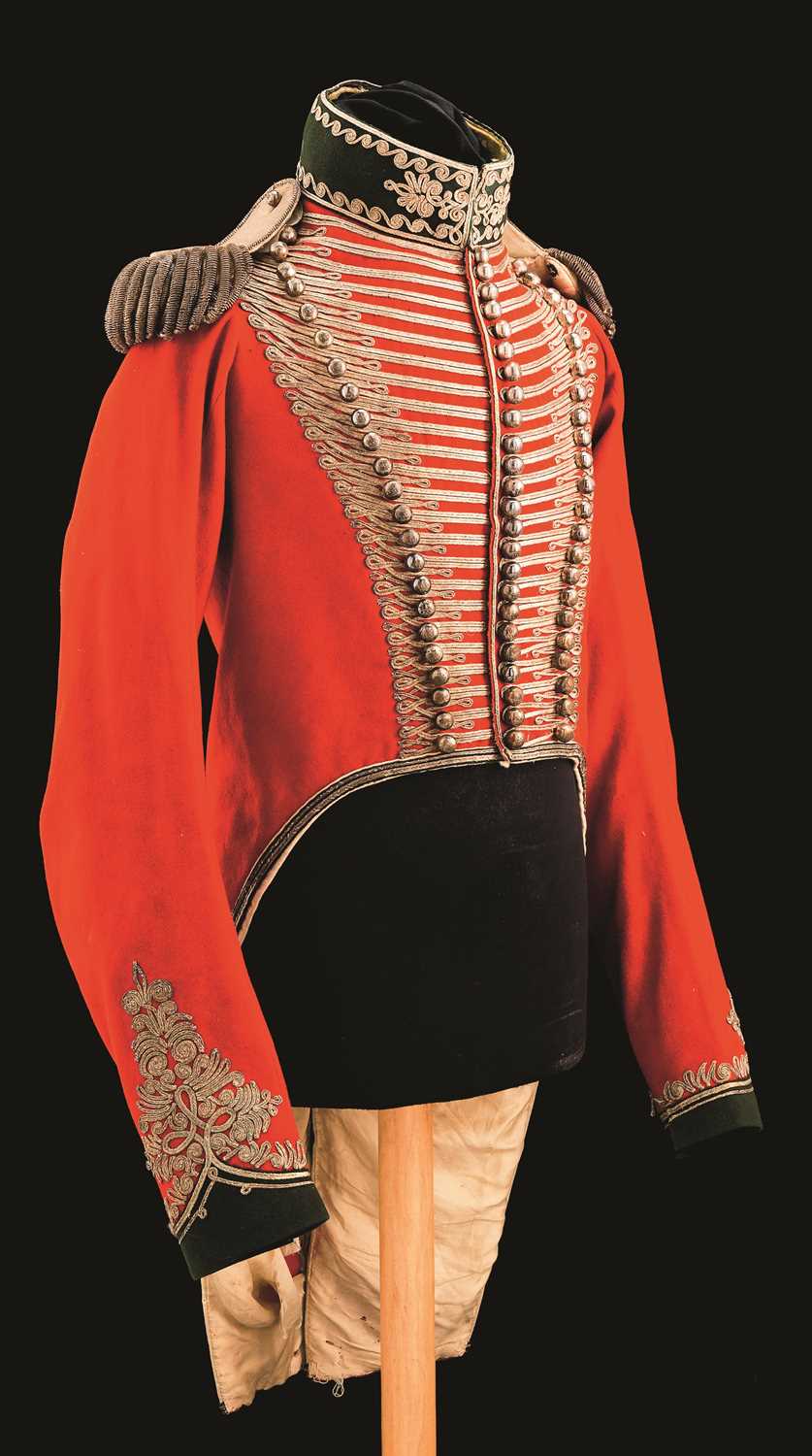 Lot 94 - AN OFFICER'S LEVEE DRESS COATEE AND EPAULETTES