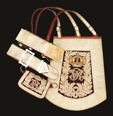 Lot 97 - AN OFFICER'S POUCH AND POUCH-BELT