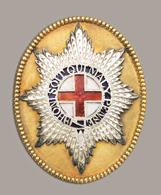 Lot 104 - A GEORGIAN OFFICER'S SHOULDER BELT PLATE OF THE COLDSTREAM GUARDS
