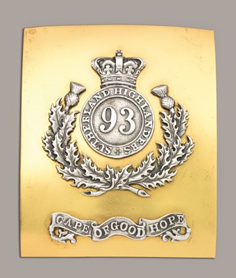 Lot 110 - AN OFFICER'S SHOULDER BELT PLATE OF THE 93RD HIGHLANDERS