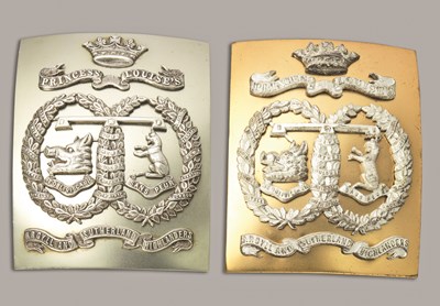 Lot 111 - TWO OFFICERS' SHOULDER BELT PLATES OF THE ARGYLL AND SUTHERLAND HIGHLANDERS