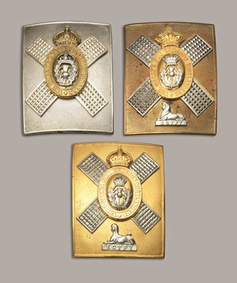 Lot 112 - OFFICERS' SHOULDER BELT PLATES OF THE CAMERON HIGHLANDERS