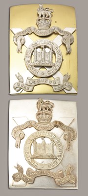 Lot 119 - OFFICERS' SHOULDER BELT PLATES OF THE KING'S OWN SCOTTISH BORDERERS