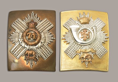 Lot 121 - OFFICER'S SHOULDER BELT PLATES RELATING TO THE HIGHLAND LIGHT INFANTRY