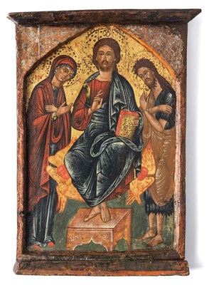 Lot 106 - AN ICON OF THE DEESIS, GREEK, 18TH CENTURY