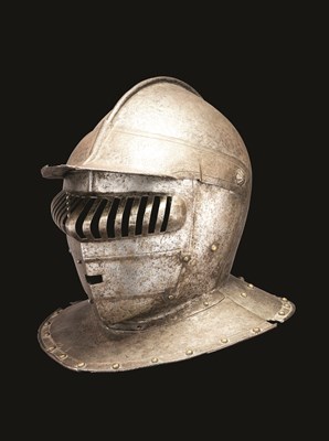 Lot 130 - **A HEAVY CUIRASSIER CLOSE HELMET