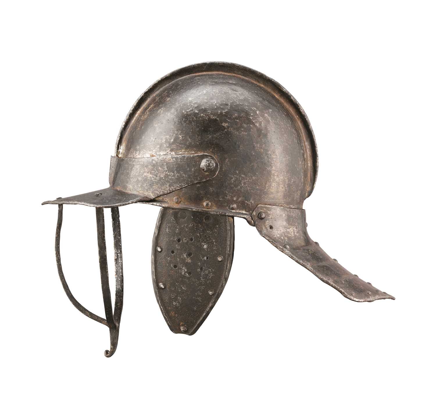 Lot 131 - AN ENGLISH HARQUEBUSIER'S POT HELMET