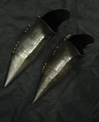 Lot 132 - A PAIR OF SABATONS IN GOTHIC STYLE