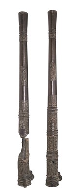 Lot 147 - A RARE PAIR OF GERMAN BRONZE CANNON BY THE MASTER HP