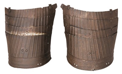 Lot 148 - A PAIR OF FLUTED TASSETS IN THE SO-CALLED 'MAXIMILIAN' FASHION