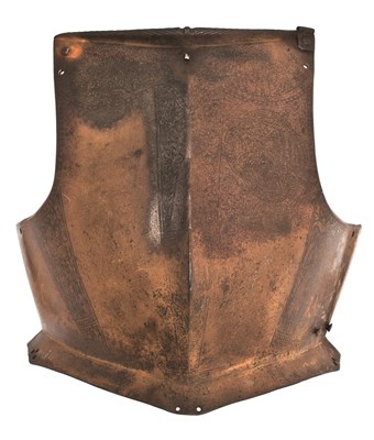 Lot 161 - AN ETCHED NORTH GERMAN BREASTPLATE