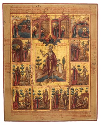 Lot 100 - A VITA ICON OF SAINT MARY OF EGYPT, RUSSIAN, 19TH CENTURY