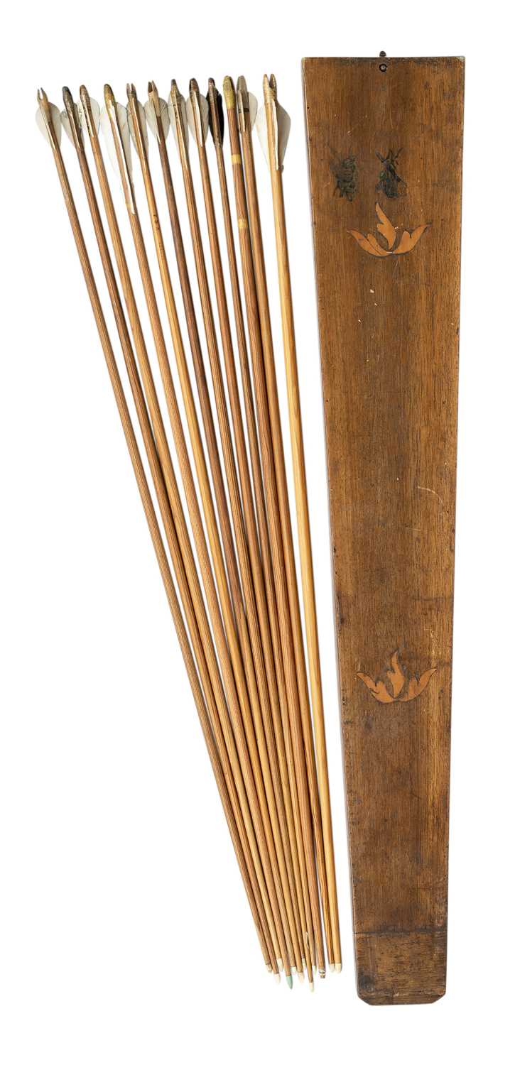 Quiver For Instruments Lot 43 - AN ENGLISH WOODEN QUIVER, MID-19TH CENTURY,