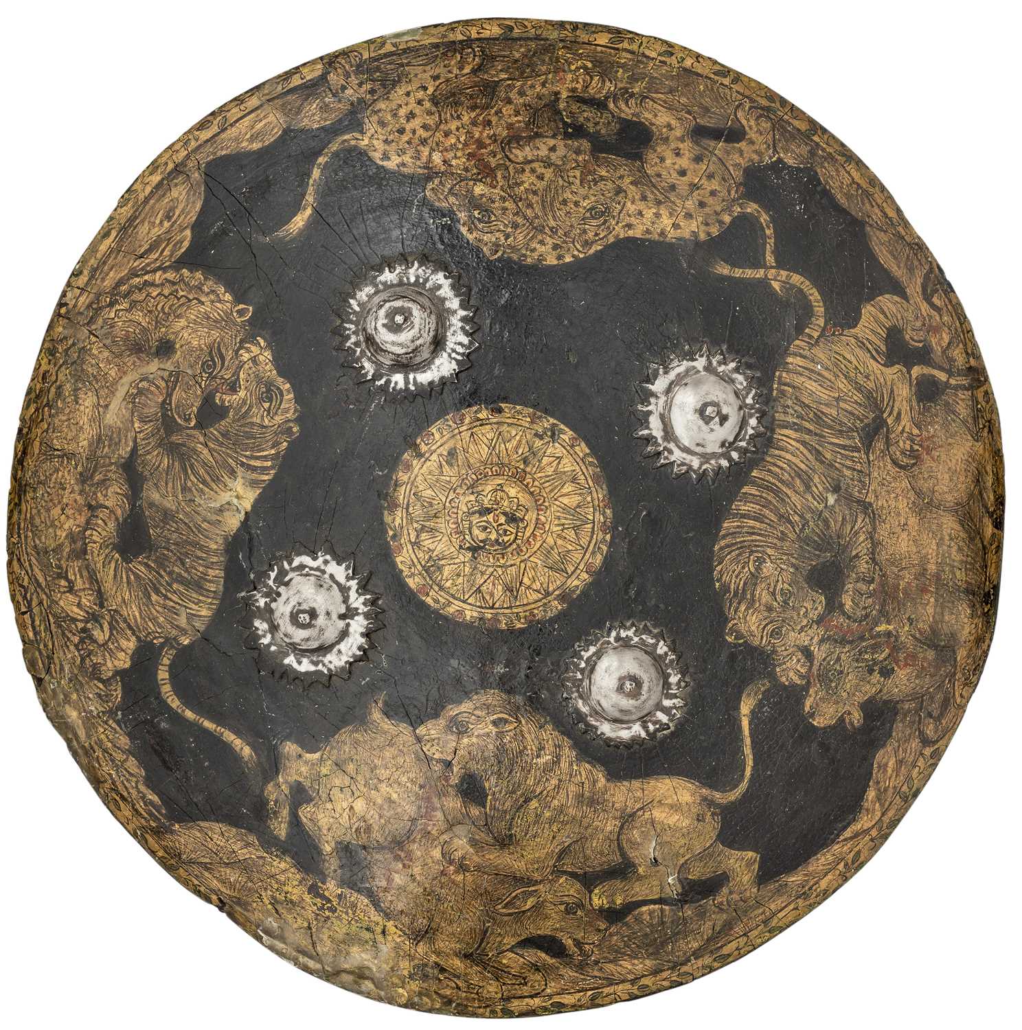Lot 135 - A NORTH INDIAN DECORATED SHIELD (DHAL), LATE