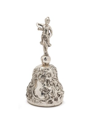 Lot 127 - A GERMAN SILVER TABLE BELL, PROBABLY HANAU, CIRCA 1894