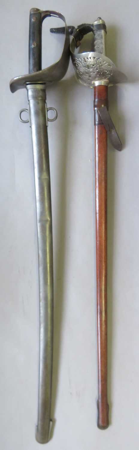 Lot 357 - â’¶ A GEORGE VI 1897 PATTERN ROYAL MARINE OFFICER'S SWORD AND AN 1899 PATTERN CAVALRY TROOPER'S SWORD