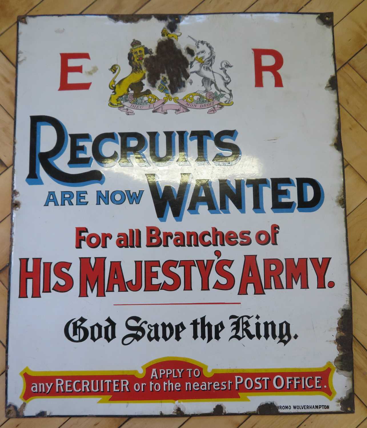 Lot 472 - â’¶ AN ENAMELLED BOER WAR RECRUITING POSTER AND TWO BAKELITE WAR SAVINGS AWARDS, 1943 AND 1944