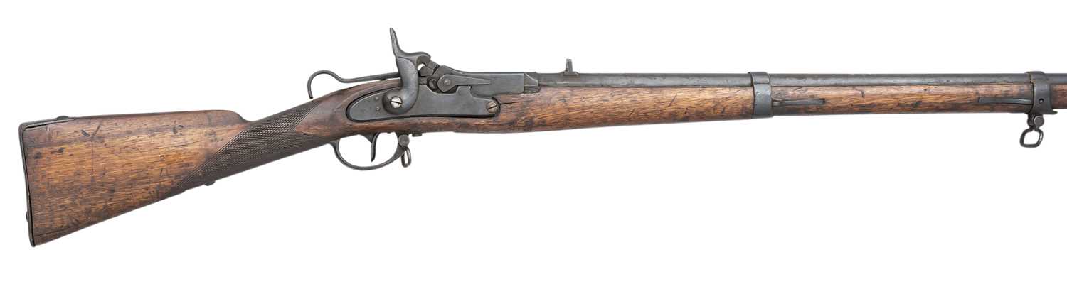 Lot 498 - â’¶ A .577 CALIBRE AUSTRIAN BREECH-LOADING MILITARY RIFLE CONVERTED TO FALLING-BLOCK ACTION