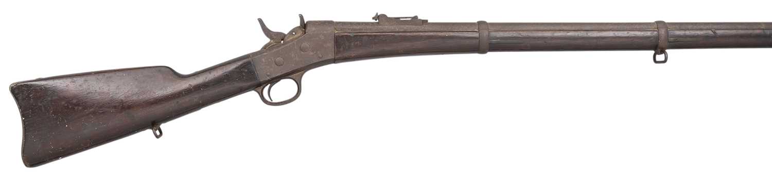 Lot 510 - â’¶ A .450 CALIBRE U.S. MODEL 1871 REMINGTON ROLLING-BLOCK ARMY RIFLE AND TWO FURTHER REMINGTON